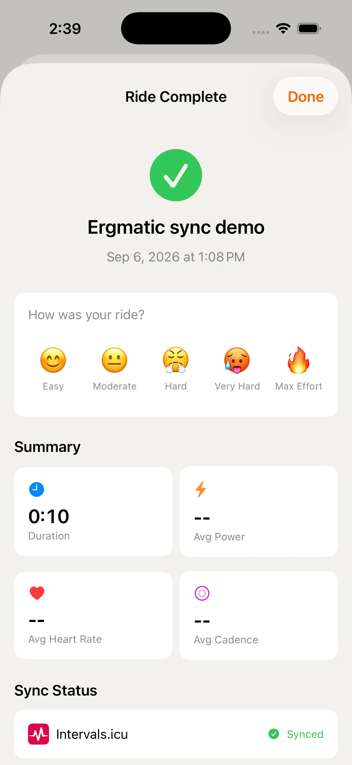 Verified return sync: this 10-second simulator demo uploaded successfully. It contains no trainer measurements.
